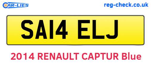 SA14ELJ are the vehicle registration plates.