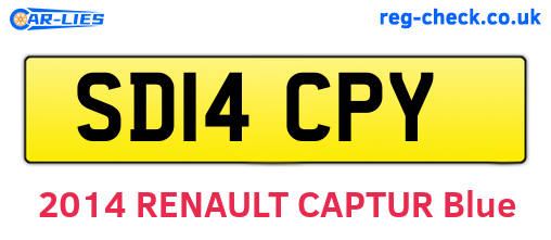 SD14CPY are the vehicle registration plates.