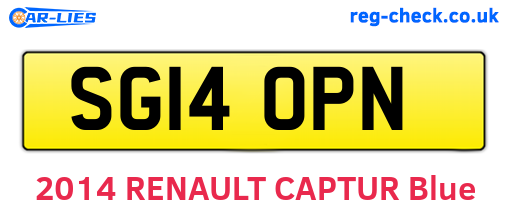 SG14OPN are the vehicle registration plates.