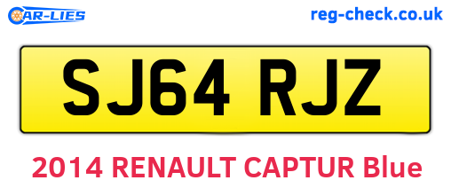 SJ64RJZ are the vehicle registration plates.