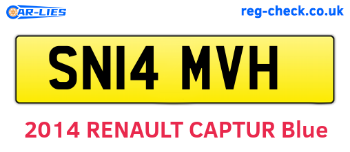 SN14MVH are the vehicle registration plates.
