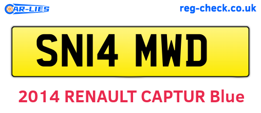 SN14MWD are the vehicle registration plates.