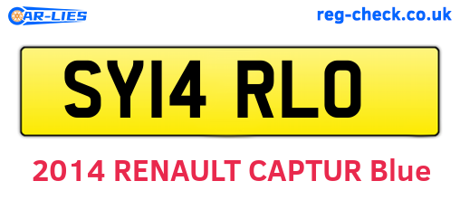 SY14RLO are the vehicle registration plates.