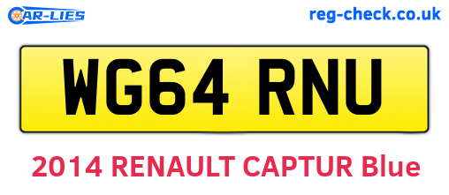 WG64RNU are the vehicle registration plates.