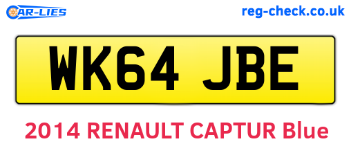 WK64JBE are the vehicle registration plates.