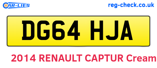 DG64HJA are the vehicle registration plates.