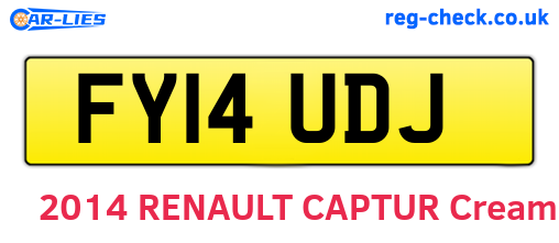 FY14UDJ are the vehicle registration plates.