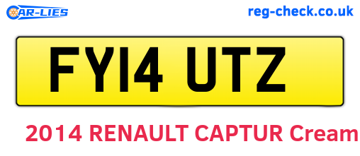 FY14UTZ are the vehicle registration plates.