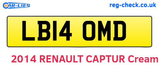 LB14OMD are the vehicle registration plates.