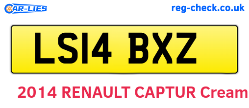 LS14BXZ are the vehicle registration plates.