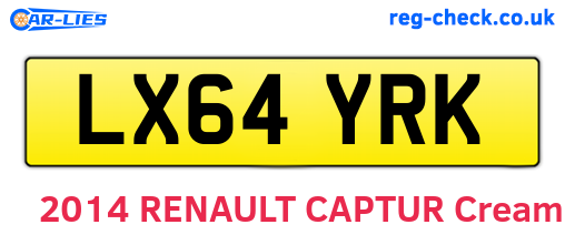 LX64YRK are the vehicle registration plates.