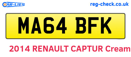 MA64BFK are the vehicle registration plates.