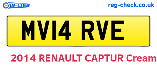 MV14RVE are the vehicle registration plates.