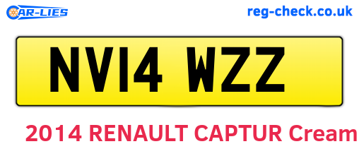 NV14WZZ are the vehicle registration plates.