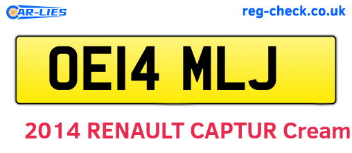 OE14MLJ are the vehicle registration plates.