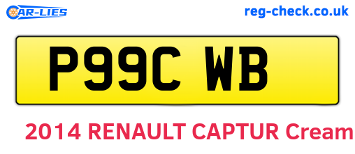P99CWB are the vehicle registration plates.