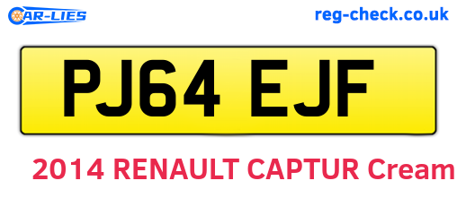PJ64EJF are the vehicle registration plates.