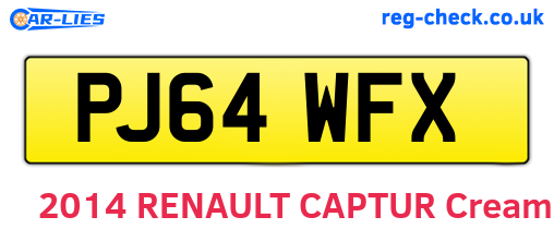 PJ64WFX are the vehicle registration plates.