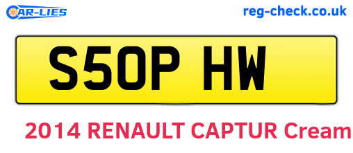 S50PHW are the vehicle registration plates.