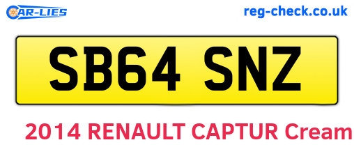 SB64SNZ are the vehicle registration plates.