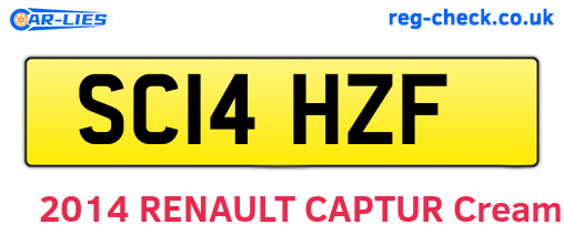 SC14HZF are the vehicle registration plates.