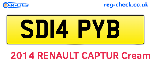 SD14PYB are the vehicle registration plates.