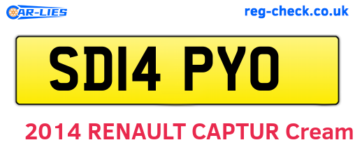 SD14PYO are the vehicle registration plates.