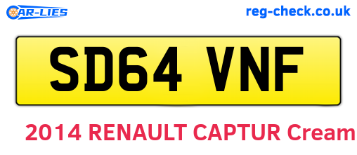 SD64VNF are the vehicle registration plates.