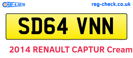 SD64VNN are the vehicle registration plates.