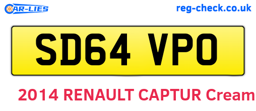 SD64VPO are the vehicle registration plates.