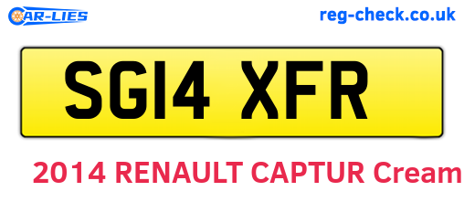 SG14XFR are the vehicle registration plates.