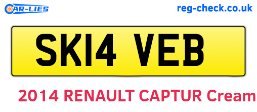 SK14VEB are the vehicle registration plates.