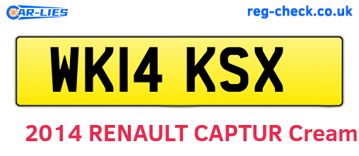 WK14KSX are the vehicle registration plates.