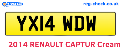 YX14WDW are the vehicle registration plates.