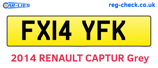 FX14YFK are the vehicle registration plates.