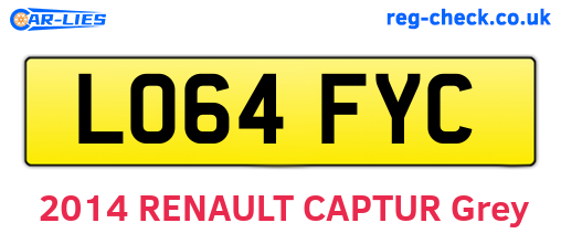LO64FYC are the vehicle registration plates.