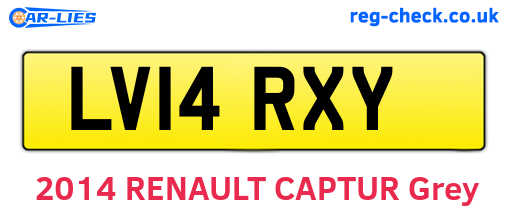 LV14RXY are the vehicle registration plates.