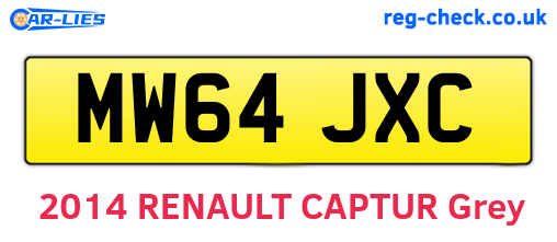 MW64JXC are the vehicle registration plates.