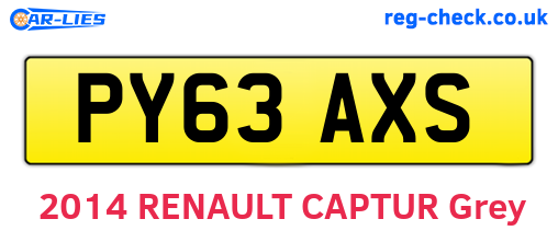PY63AXS are the vehicle registration plates.