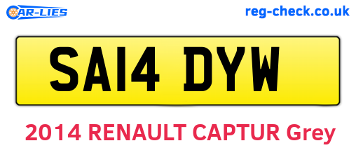 SA14DYW are the vehicle registration plates.
