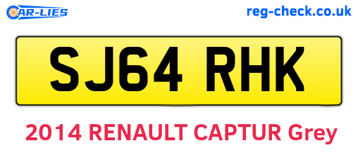 SJ64RHK are the vehicle registration plates.