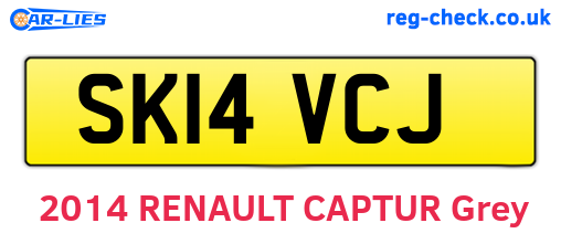 SK14VCJ are the vehicle registration plates.