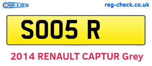 SOO5R are the vehicle registration plates.