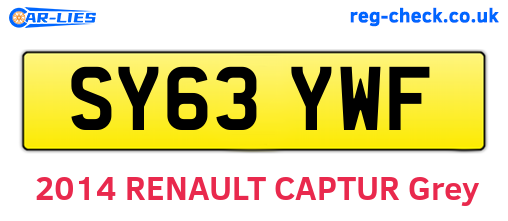 SY63YWF are the vehicle registration plates.