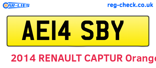 AE14SBY are the vehicle registration plates.