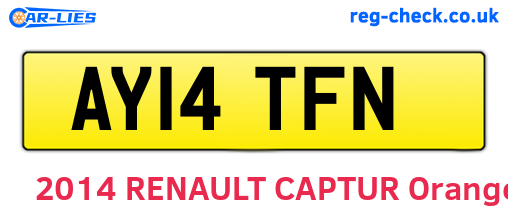AY14TFN are the vehicle registration plates.