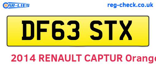 DF63STX are the vehicle registration plates.