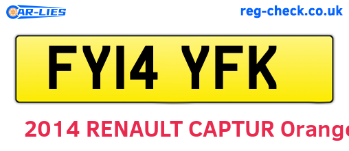 FY14YFK are the vehicle registration plates.
