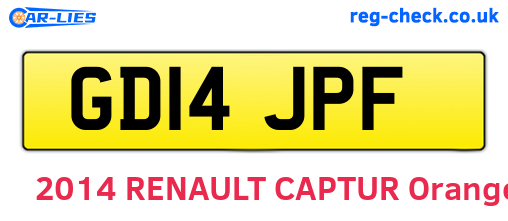 GD14JPF are the vehicle registration plates.