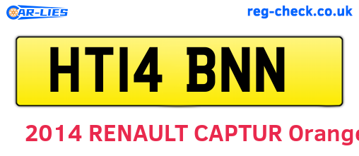 HT14BNN are the vehicle registration plates.
